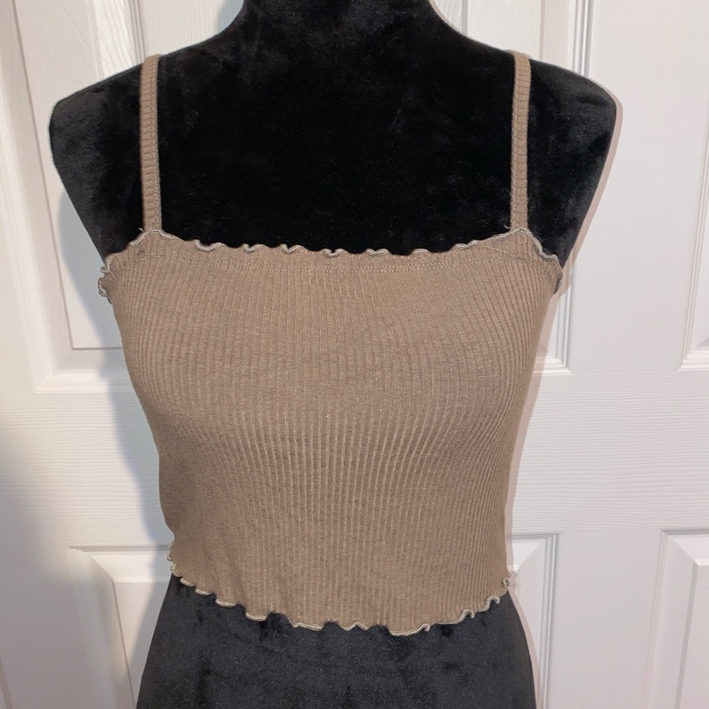 Cropped dark green top, Large